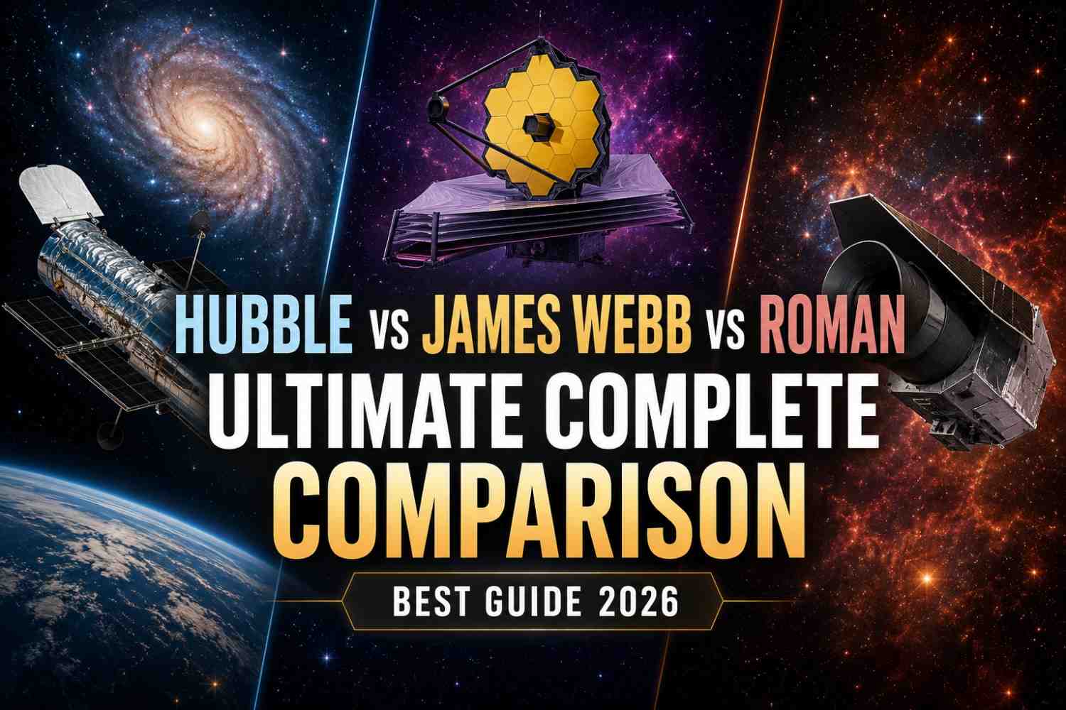 Hubble Space Telescope vs James Webb vs Roman