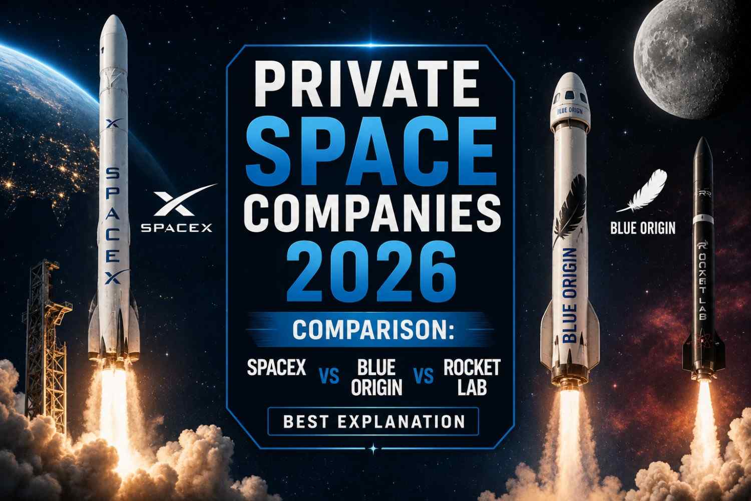 Private Space Companies 2026 Comparison: SpaceX vs Blue Origin vs Rocket Lab Best Explanation