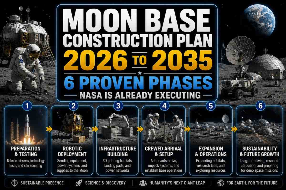 Moon Base Construction Plan 2026 to 2035: 6 Proven Phases NASA Is Already Executing