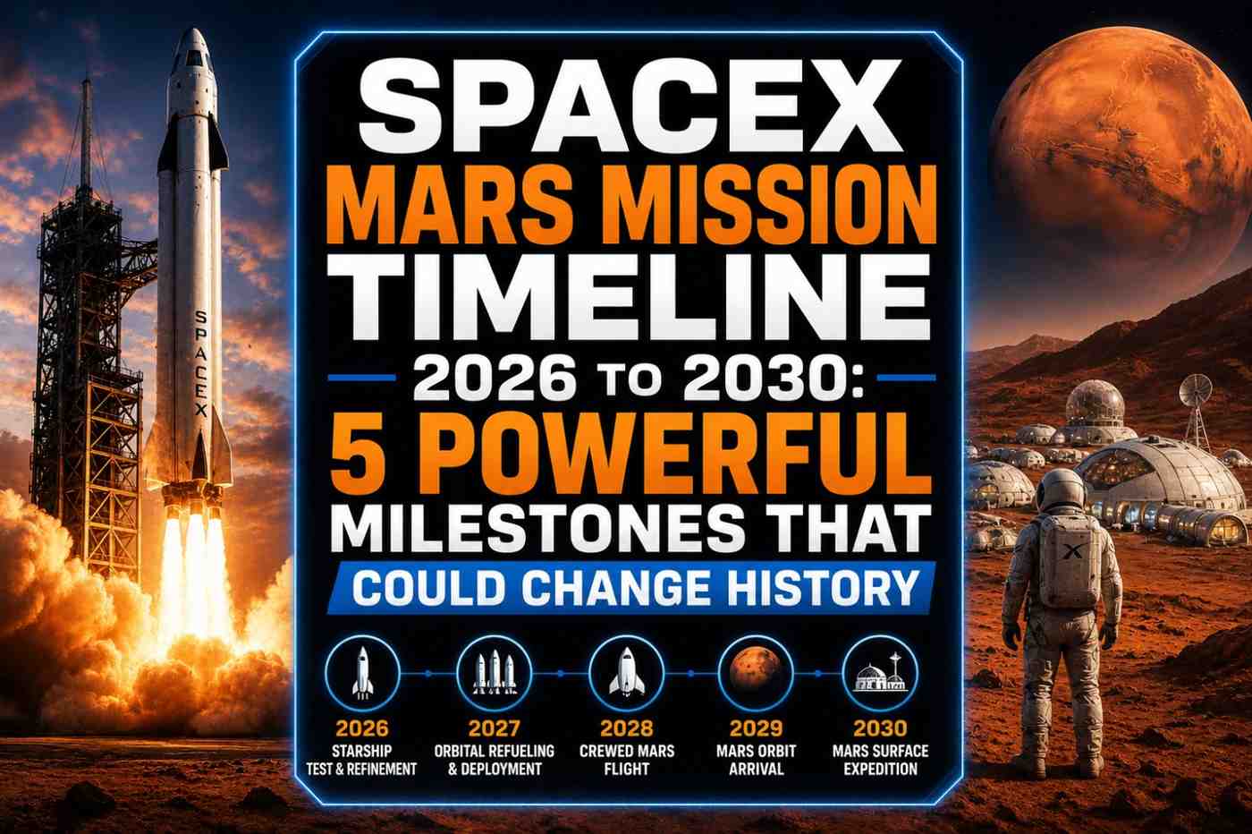 SpaceX Mars Mission Timeline 2026 to 2030: 5 Powerful Milestones That Could Change History