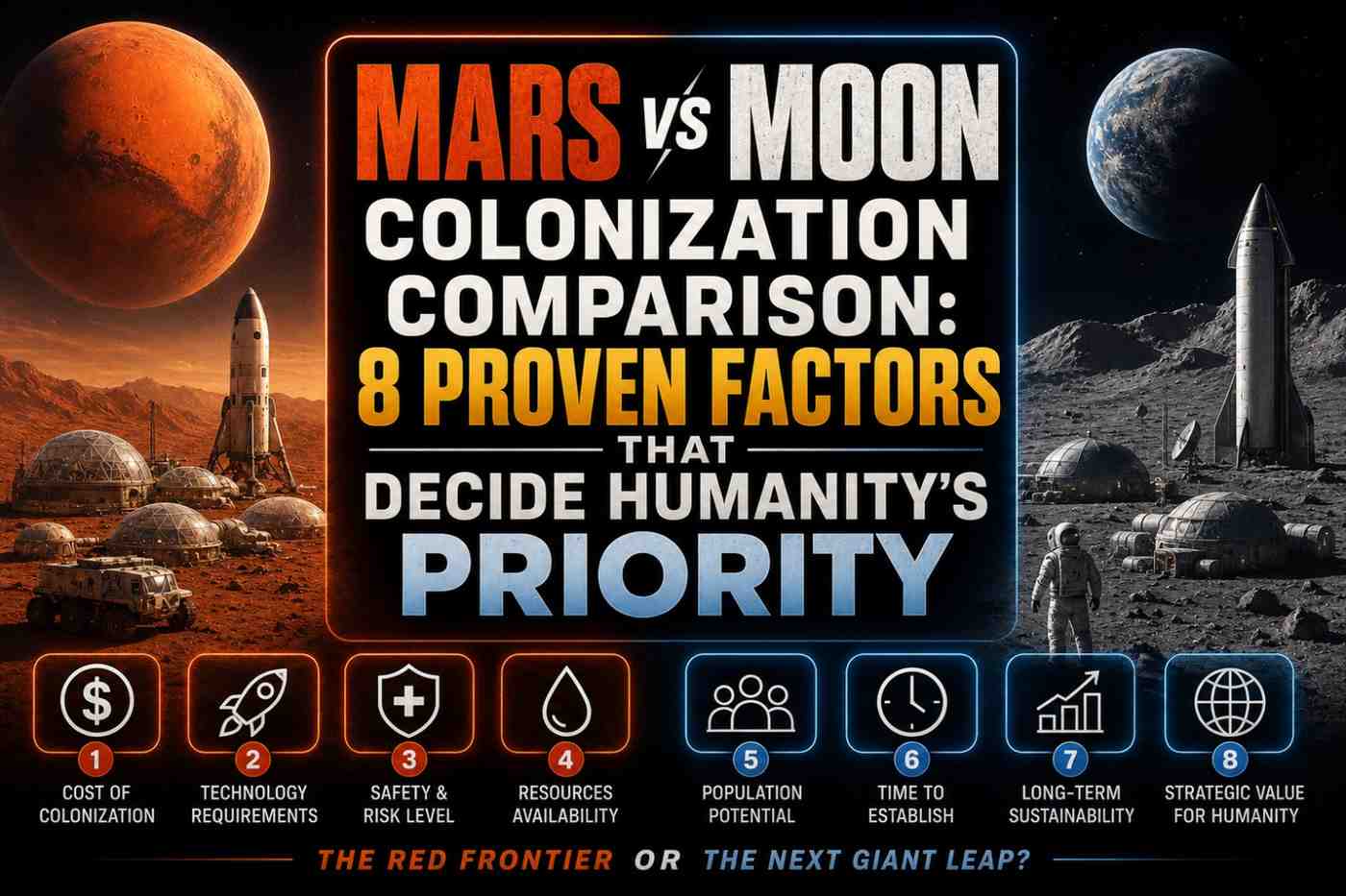 Mars vs Moon Colonization Comparison: 8 Proven Factors That Decide Humanity’s Priority